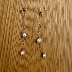 Elegant Silver Pearl Drop Earrings